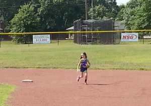Carly, playing off second base.